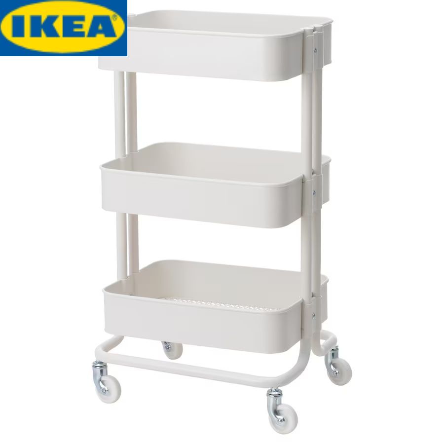 Тележка сервировочная IKEA RASKOG, белая, 35x45x78 см