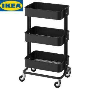 Тележка сервировочная IKEA RASKOG, черная, 35x45x78 см