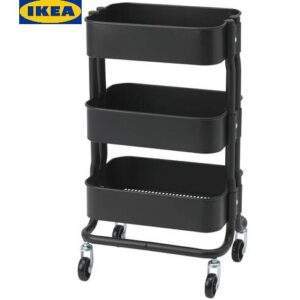Тележка сервировочная IKEA RASHULT, 28x38x65 см, черная