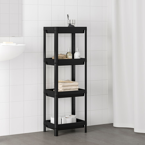 Стеллаж IKEA VESKEN, черный, 37 x 23 x 101 см