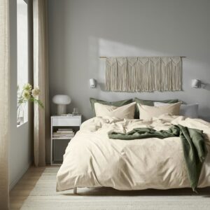 Пододеяльник и 2 наволочки IKEA ANGSLILJA , натуральный цвет, 200x200 / 50x60 см