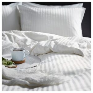 Пододеяльник и 2 наволочки IKEA NATTJASMIN , белый, 200x200/50x60 см