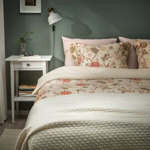 Пододеяльник и наволочка IKEA NASSELKLOCKA , светло-серо-бежевый / разноцветный, 150x200 / 50x60 см