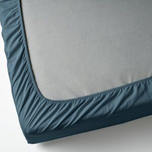Простыня с резинкой IKEA DVALA, синий, 180x200 см.